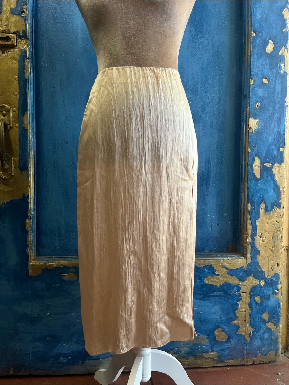 Babaton Peach Midi Slip Skirt